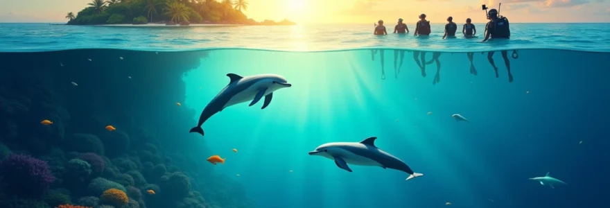 esperienza unica di nuoto con delfini alle Maldive